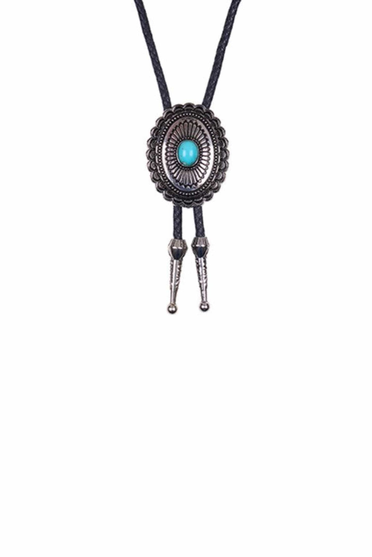 Pure Western Jewellery Silver Pure Western Bolo Tie Turquoise Stone