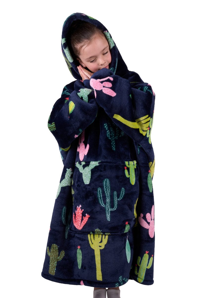 Pure Western Kids Jumpers, Jackets & Vests Navy Pure Western Hoodie Kids Snuggle Cactus