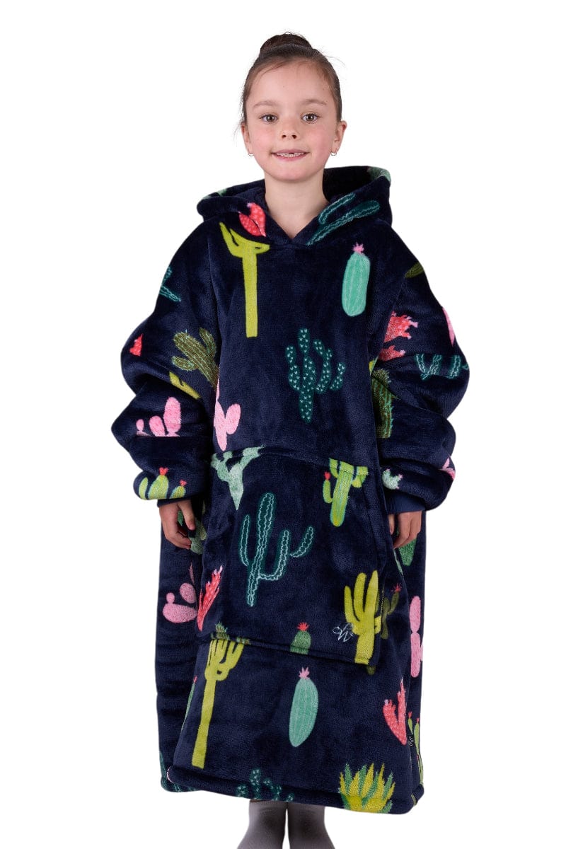 Pure Western Kids Jumpers, Jackets & Vests Navy Pure Western Hoodie Kids Snuggle Cactus