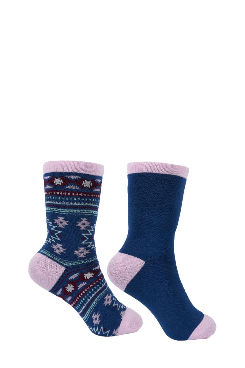 Pure Western Socks 08-11 / Navy/Pink Pure Western Socks Adult Crew