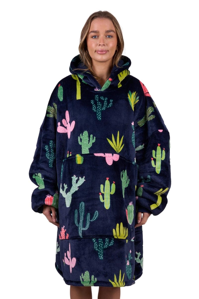 Pure Western Womens Jumpers, Jackets & Vests Navy Pure Western Snuggle Hoodies Adults Cactus