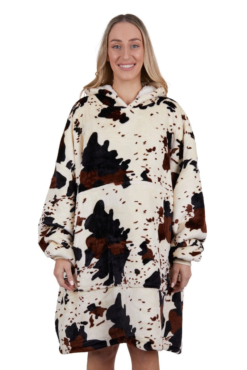 Pure Western Womens Jumpers, Jackets & Vests Pure Western Snuggle Hoodie Adults Cow Print