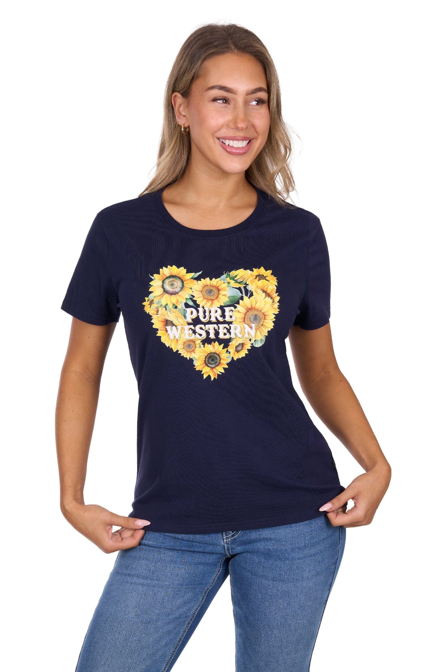 Pure Western Womens Shirts 08 / Navy Pure Western Tee Womens Marissa