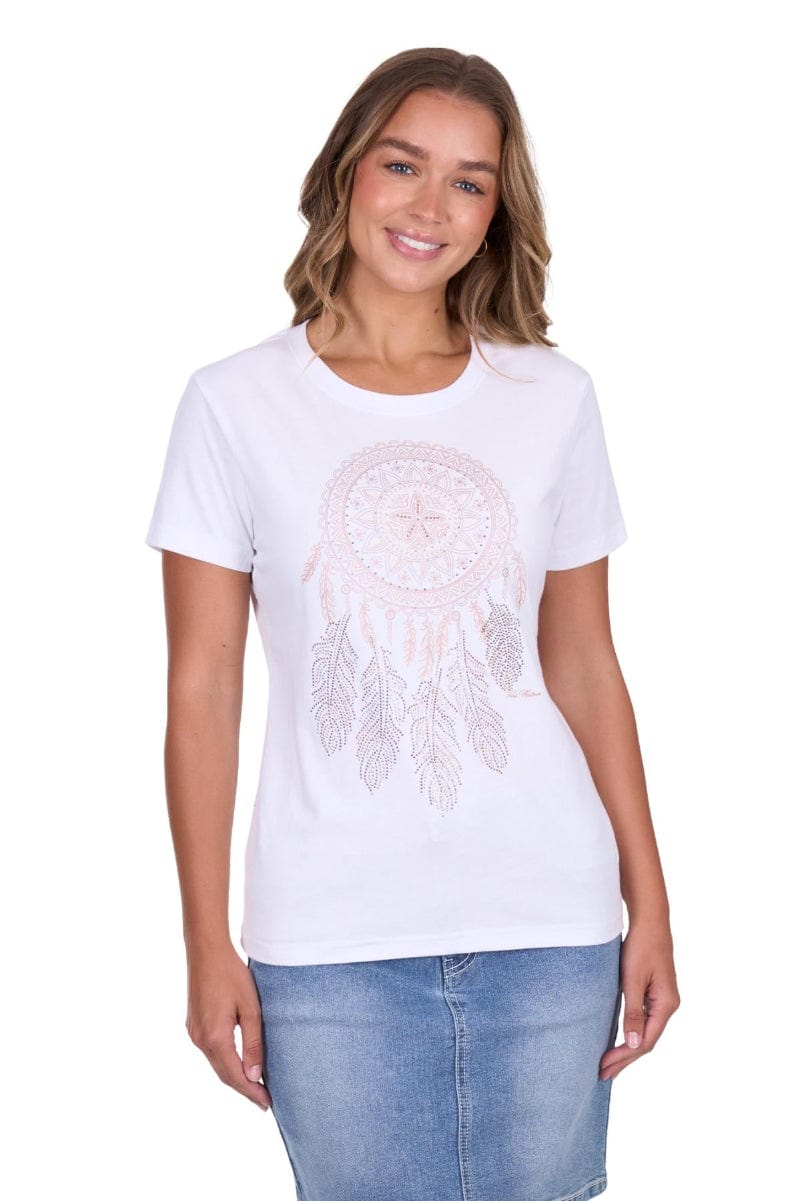 Pure Western Womens Shirts 08 / White Pure Western Tee Womens Regina