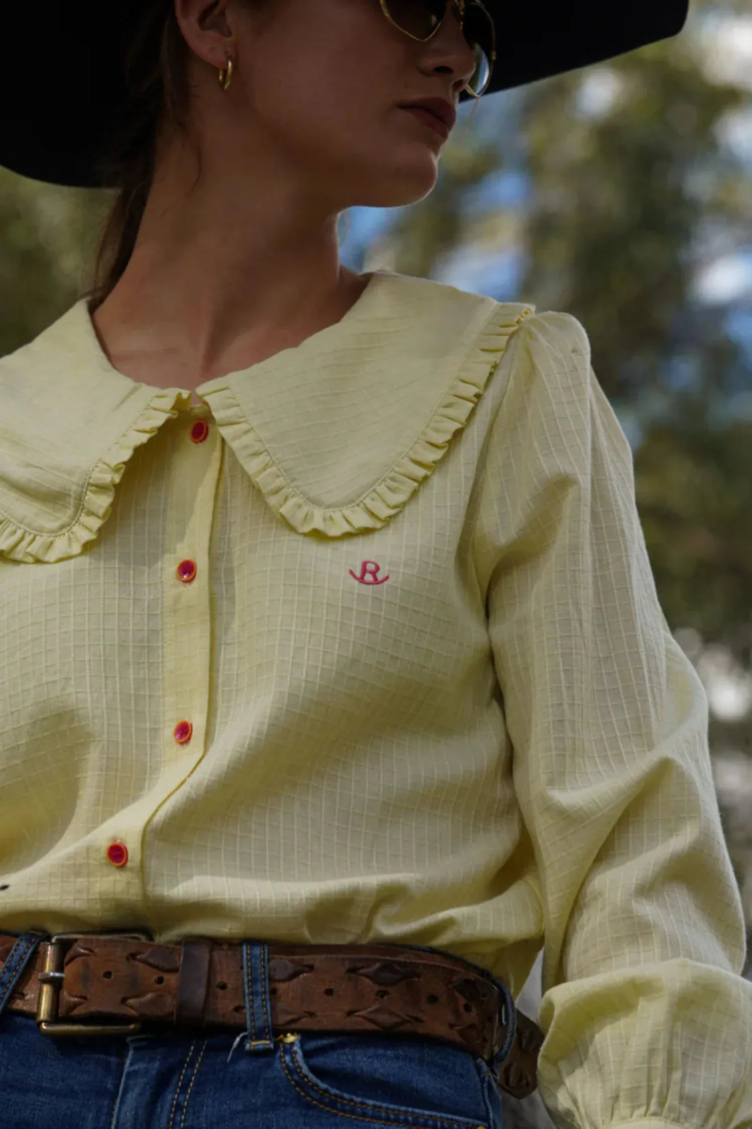 Reba Womens Shirts 06 / Lemon Reba Rae Shirt Womens Sweet Lemon Fun Collar Gal Relaxed Fit