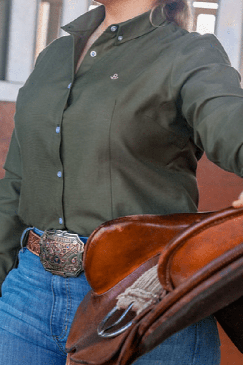 Reba Womens Shirts 06 / Olive Reba Collection Shirt Womens Oxford Gal Classic Fit