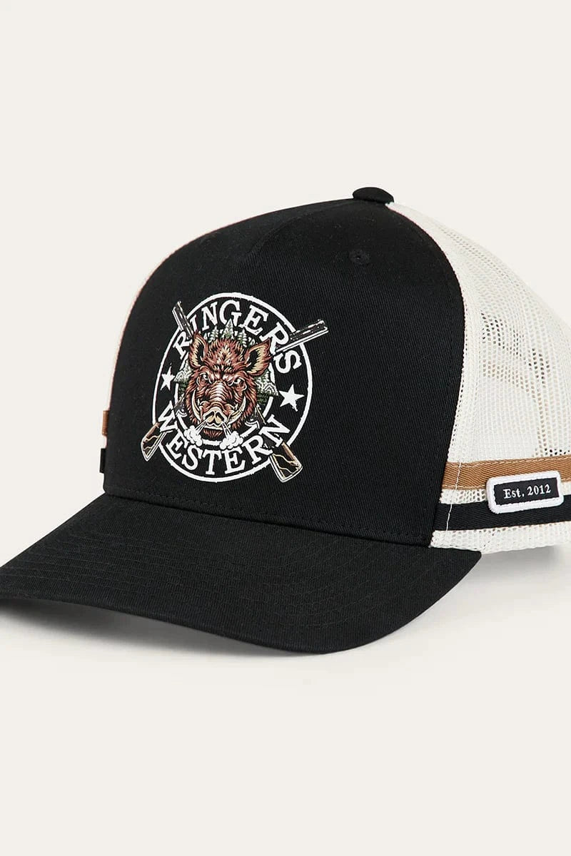 Ringers Western Caps Black Ringers Western Cap Wild Boar Trucker