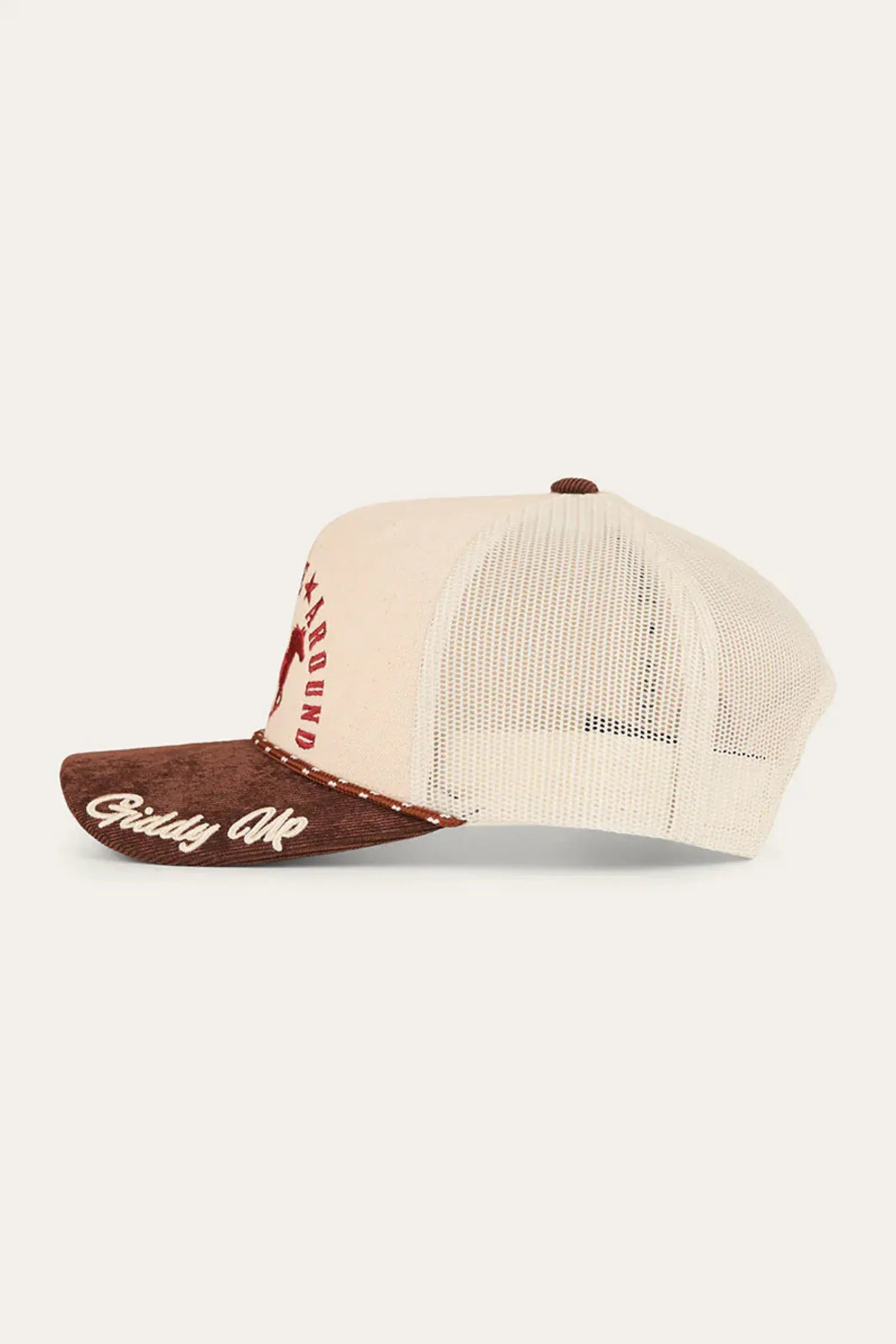 Ringers Western Caps Off White/Chocolate Ringers Western Cap Lets Horse Around Trucker
