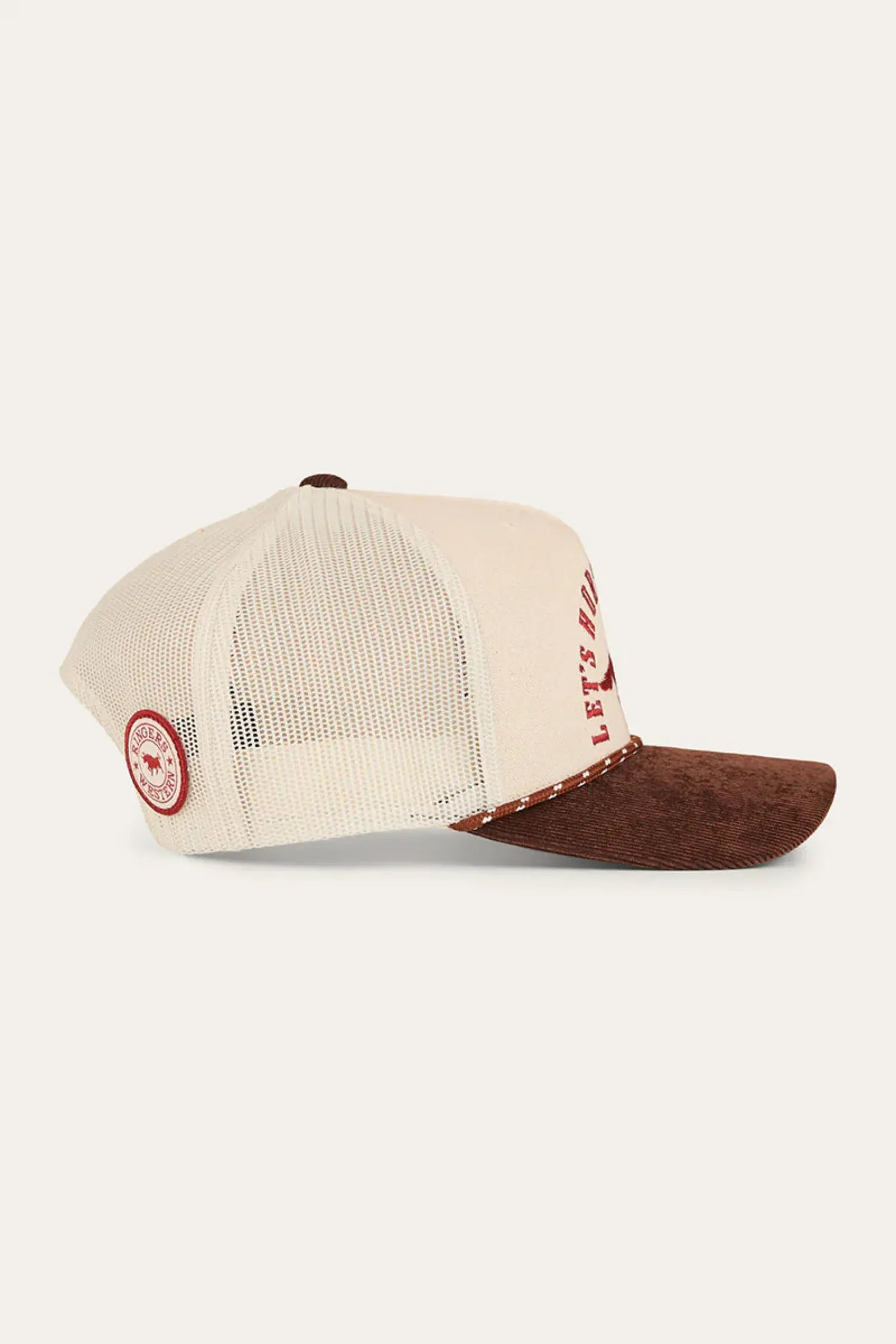 Ringers Western Caps Off White/Chocolate Ringers Western Cap Lets Horse Around Trucker