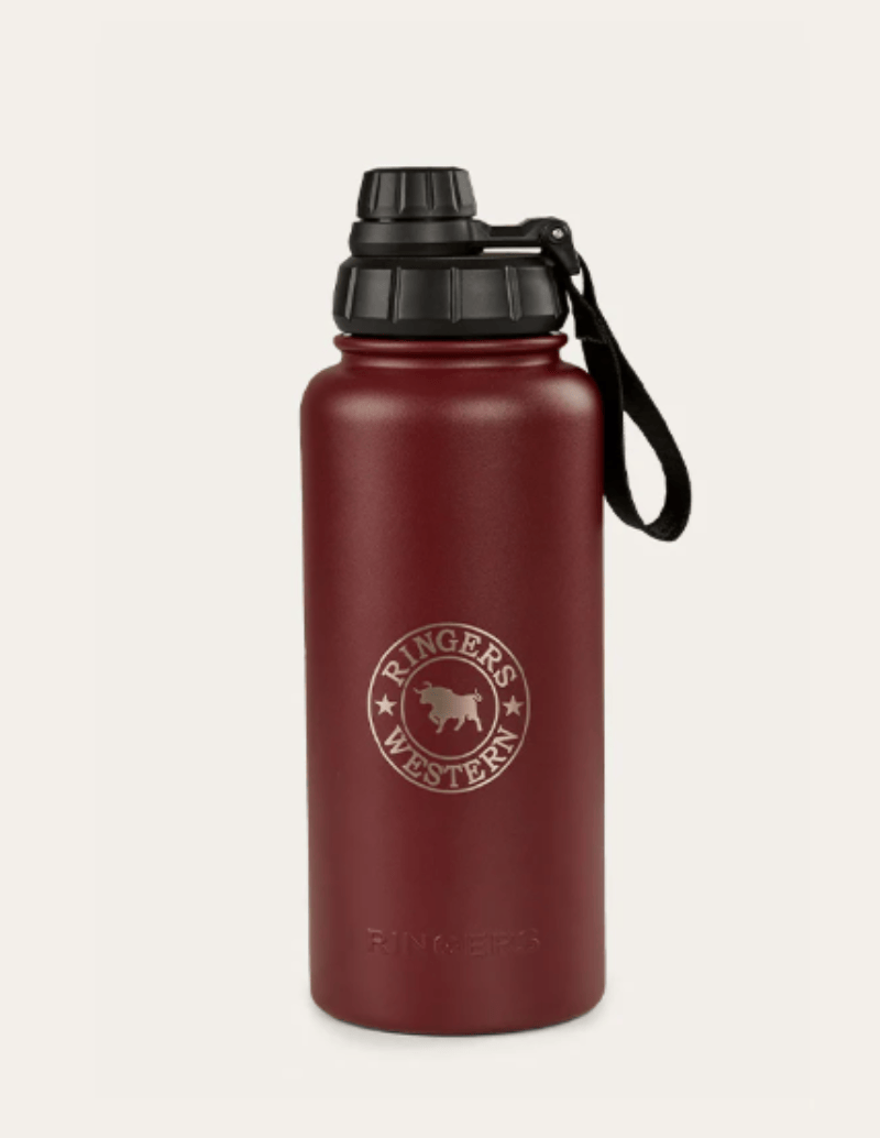 Ringers Western Gifts - Homewares 946ml / Maroon Ringers Western Water Bottle Longview