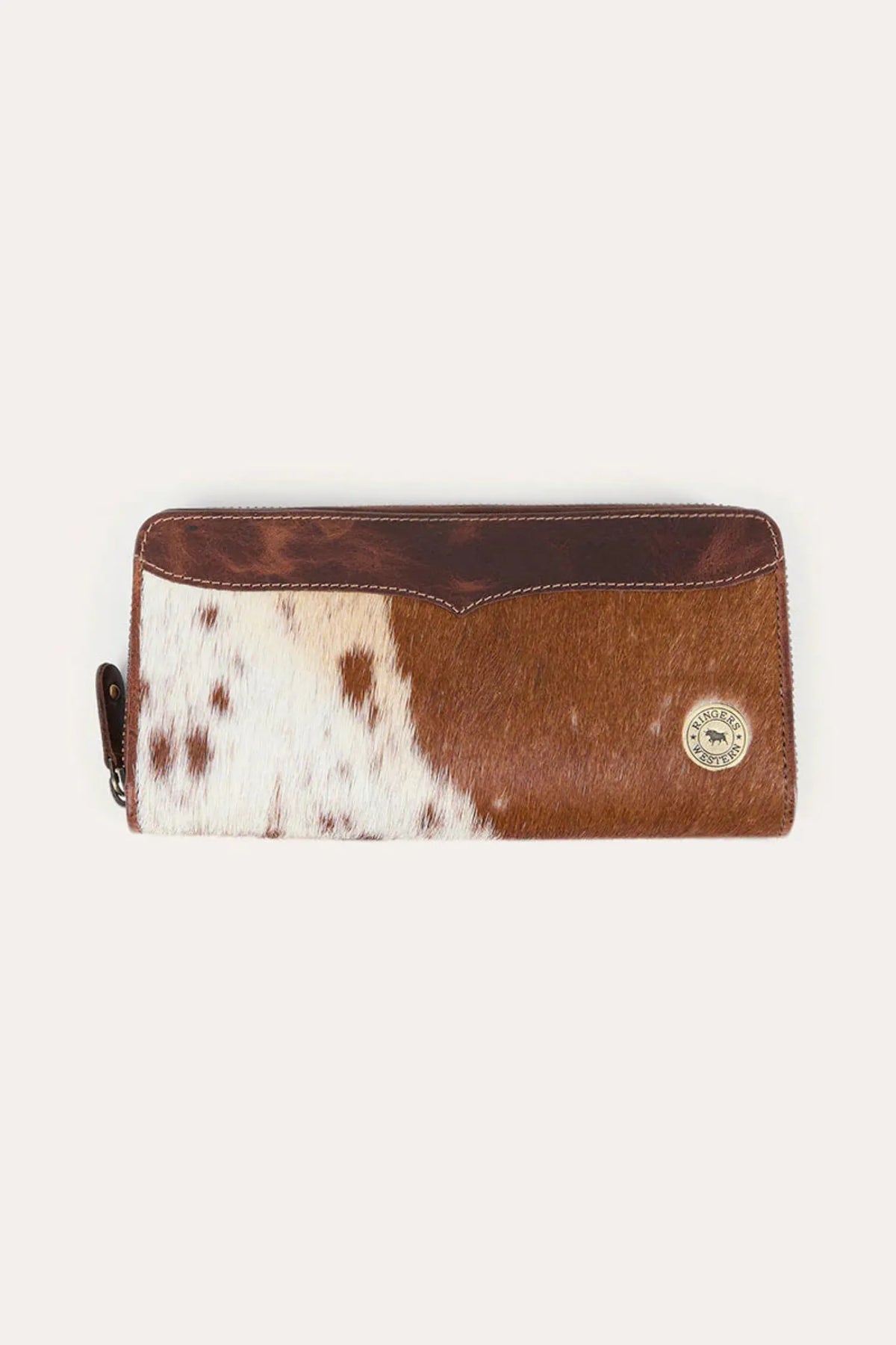Ringers Western Handbags - Wallets Off White/Brown Ringers Western Purse Toro Dama Zip