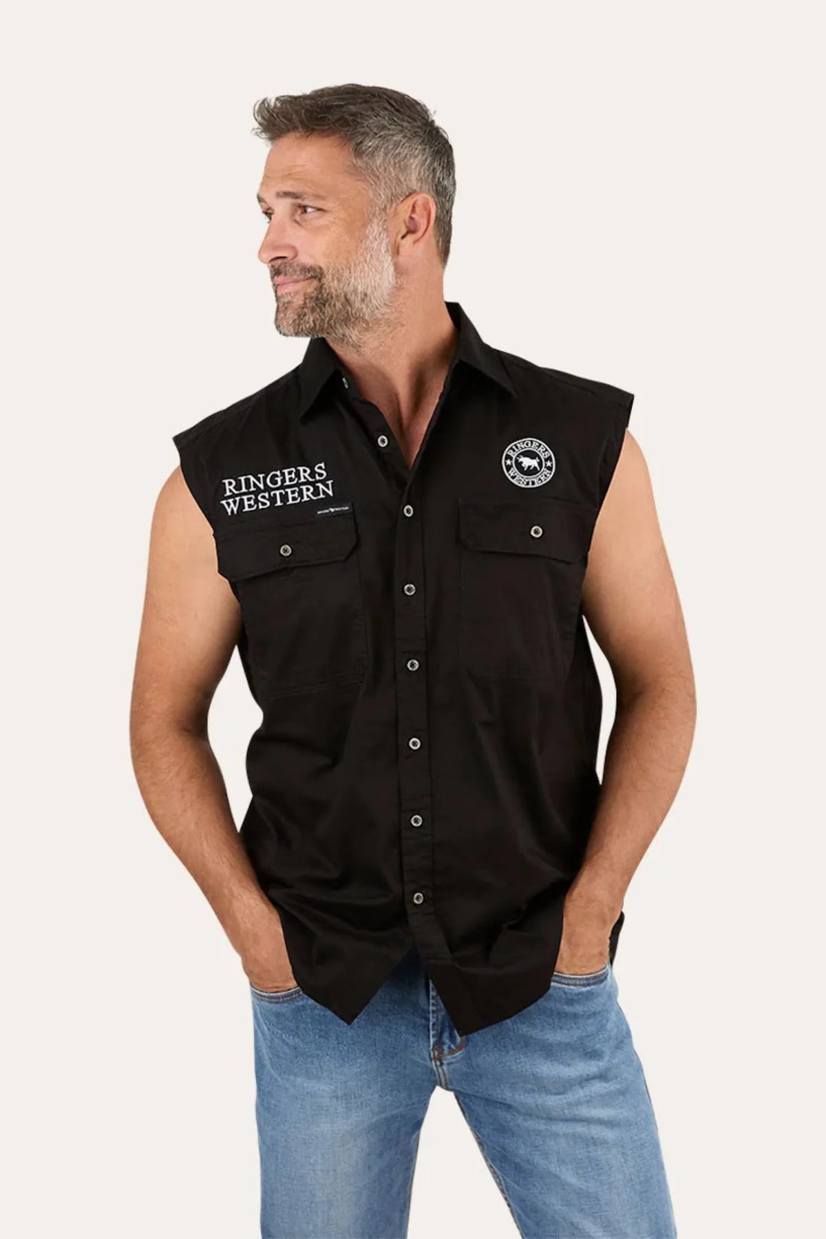 Ringers Western Mens Shirts Ringers Western Shirt Mens Hawkeye Sleeveless