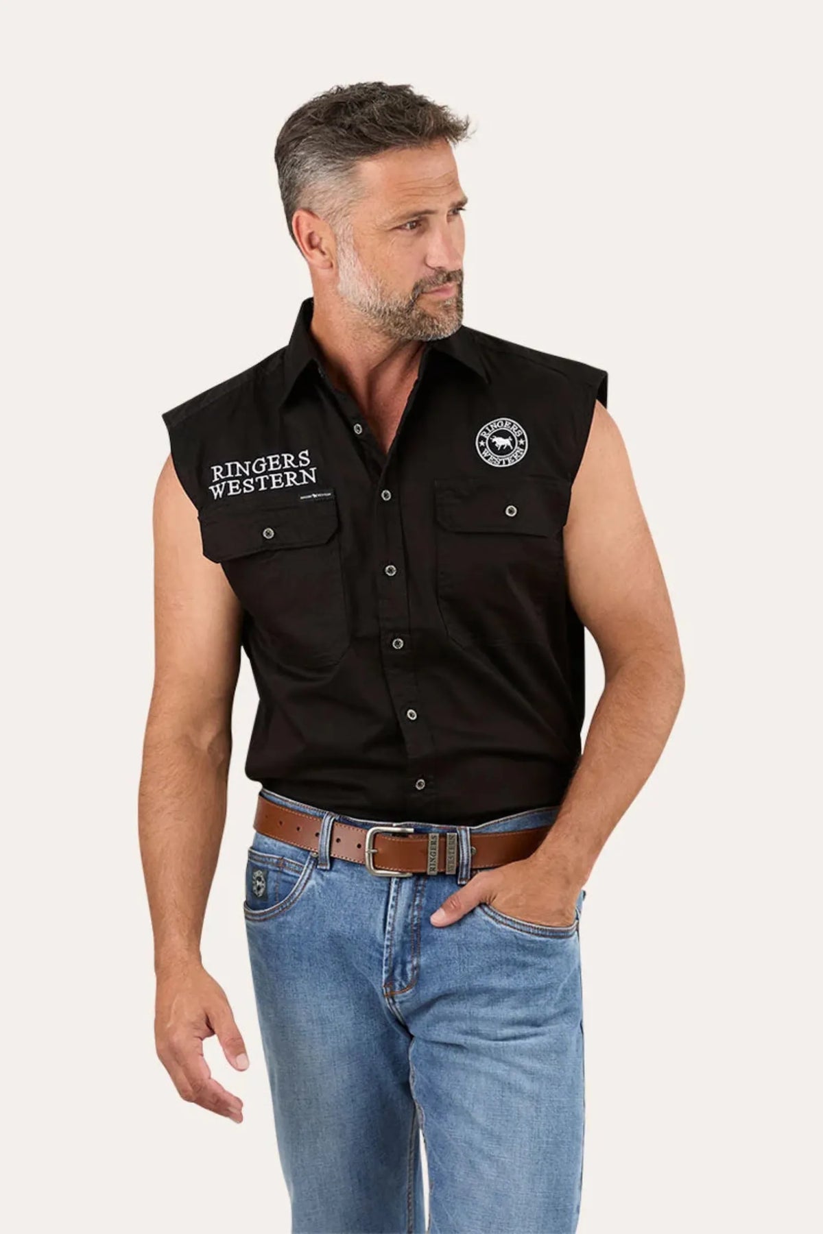 Ringers Western Mens Shirts Ringers Western Shirt Mens Hawkeye Sleeveless