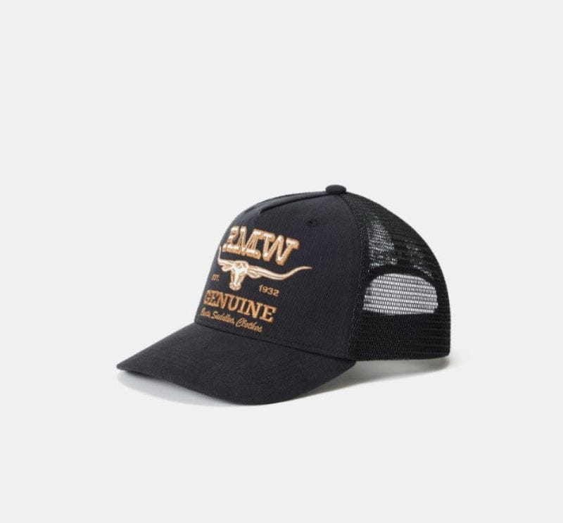 RM Williams Caps Black RM Williams Cap Genuine Longhorn Trucker
