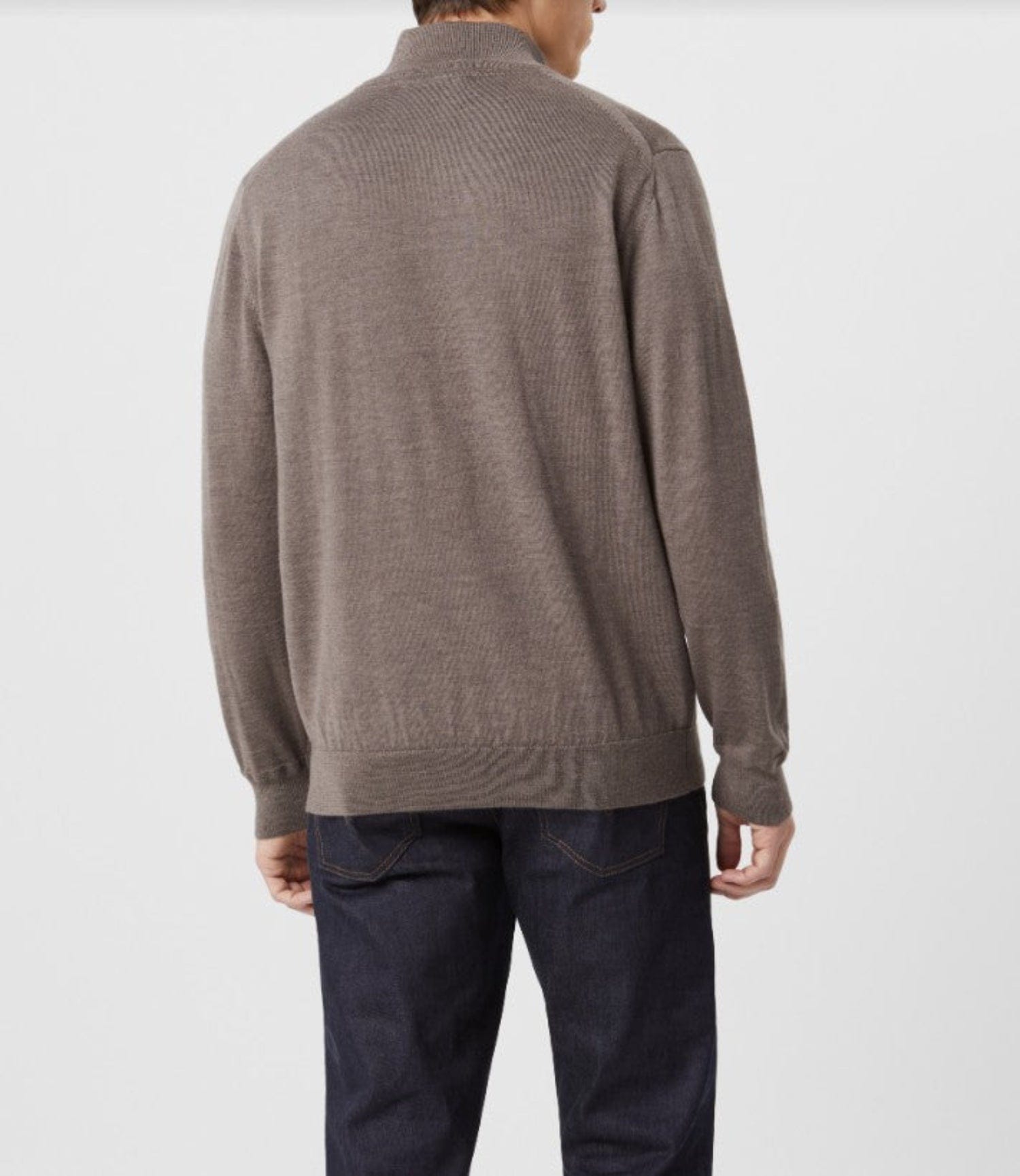 RM Williams Mens Jumpers- Jackets - Vests RM Williams Jumper Mens Ernest Merino 1/4 Zip