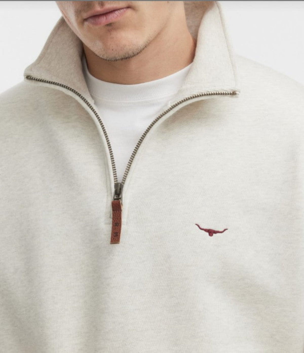 RM Williams Mens Jumpers- Jackets - Vests RM Williams Jumper Mens Mulyungarie 1/4 Zip