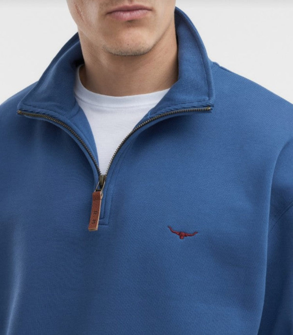 RM Williams Mens Jumpers- Jackets - Vests RM Williams Jumper Mens Mulyungarie 1/4 Zip