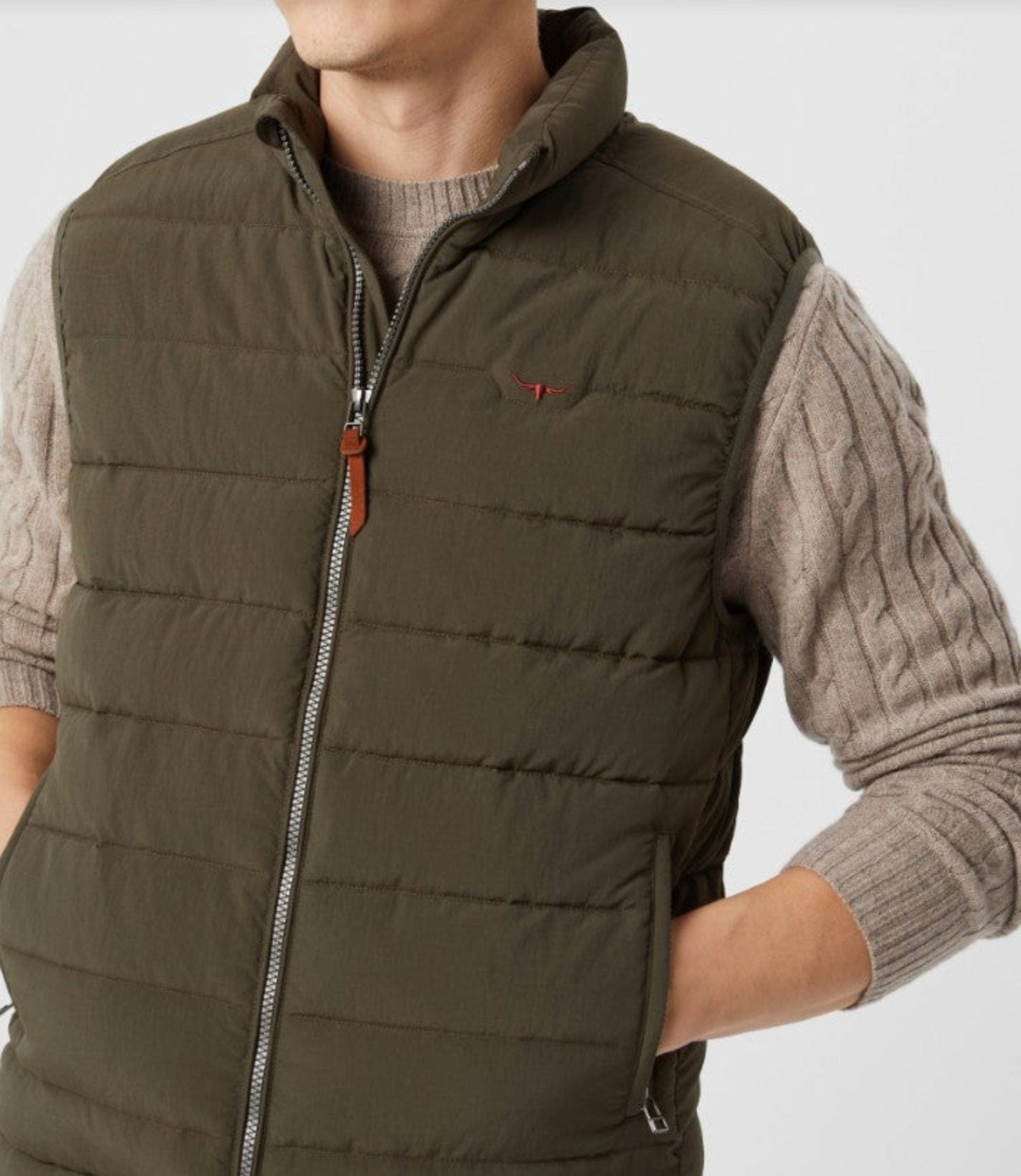 RM Williams Mens Jumpers- Jackets - Vests RM Williams Vest Mens Rydal Padded