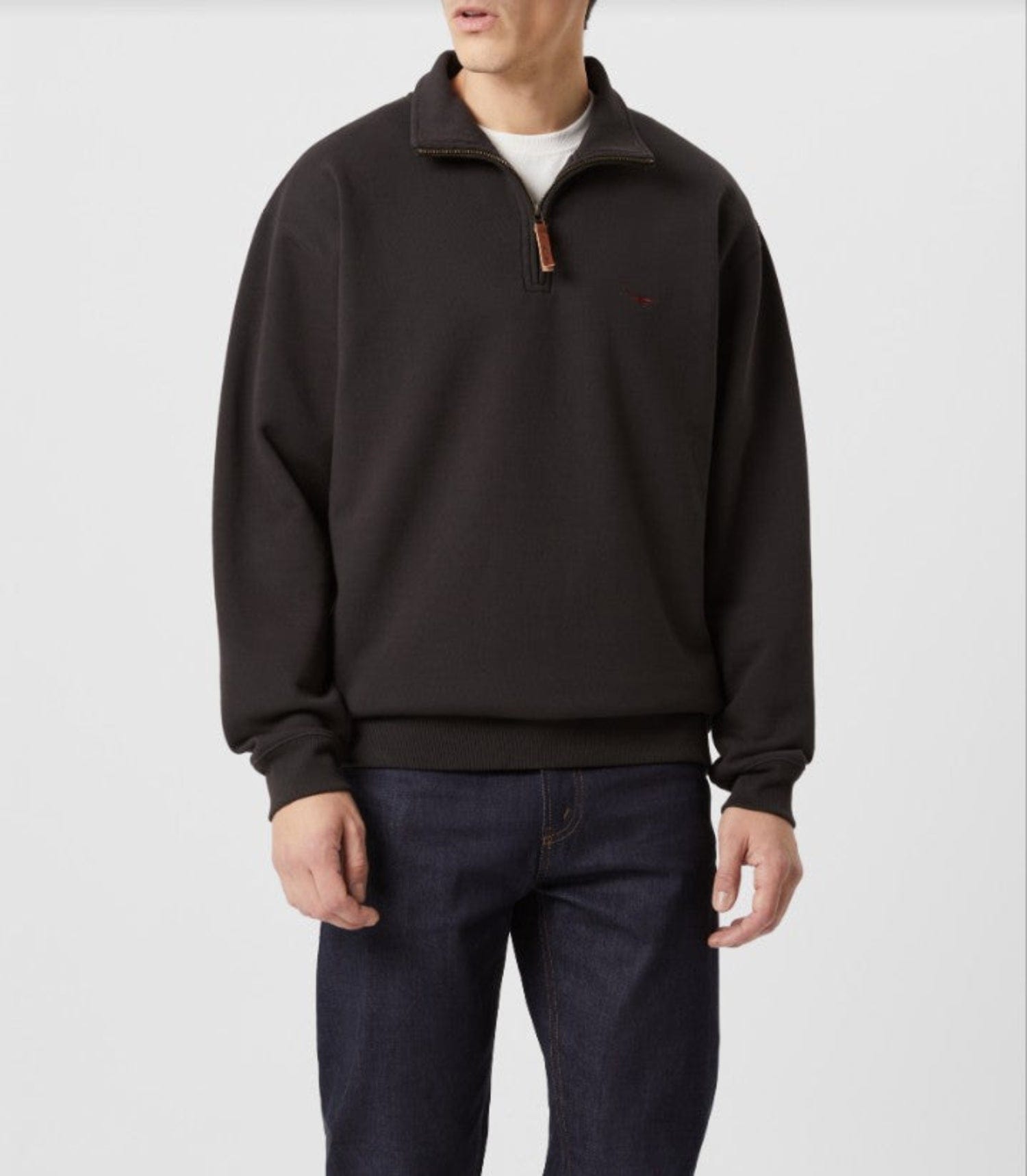 RM Williams Mens Jumpers- Jackets - Vests S / Charcoal RM Williams Jumper Mens Mulyungarie 1/4 Zip