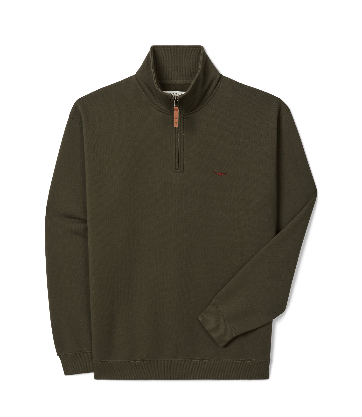 RM Williams Mens Jumpers- Jackets - Vests S / Dark Olive/Olive RM Williams Jumper Mens Mulyungarie 1/4 Zip