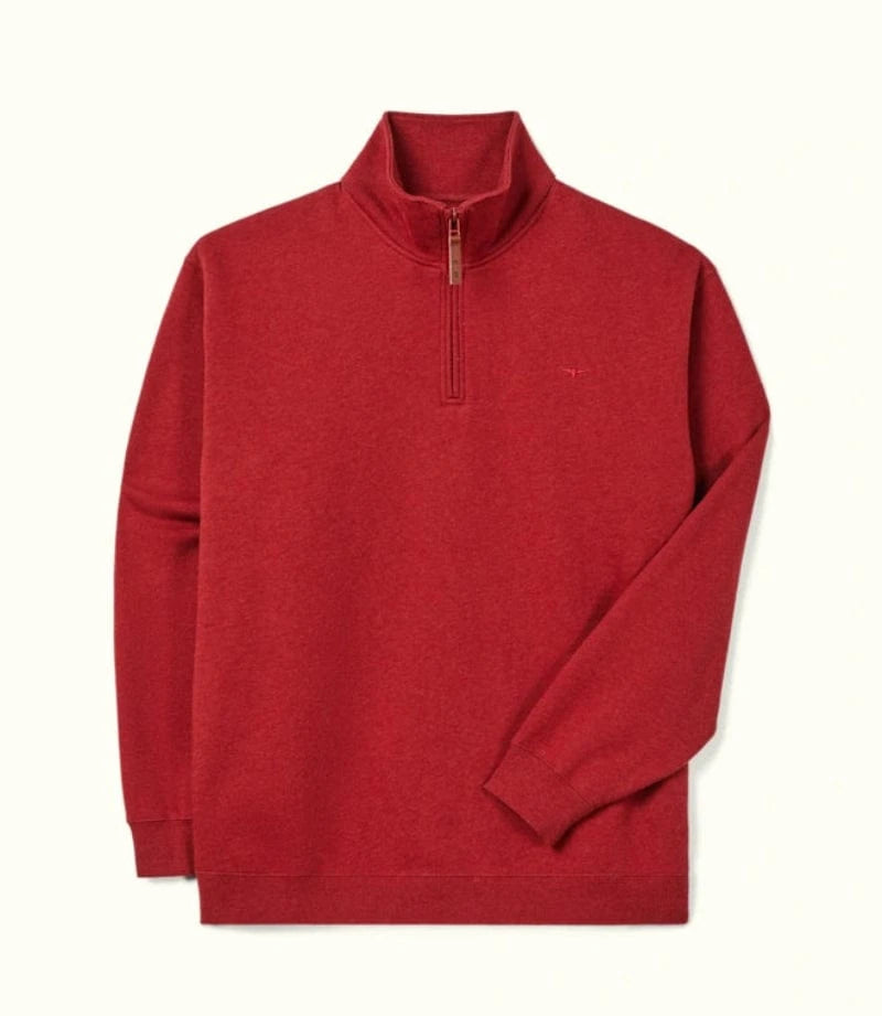 RM Williams Mens Jumpers, Jackets & Vests S / Red Marle RM Williams Sweatshirt Mulyungarie 1/4 Zip