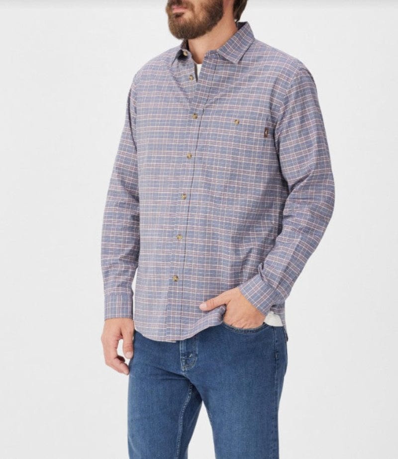 RM Williams Mens Shirts M / Blue/White/Red RM Williams Shirt Mens Toukley Regular Poplin