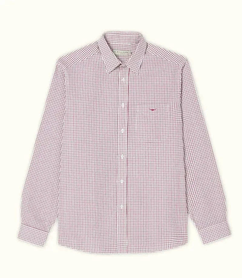 RM Williams Mens Shirts S / Burgundy/White RM Williams Shirt Mens Collins (SH201WSWE01)