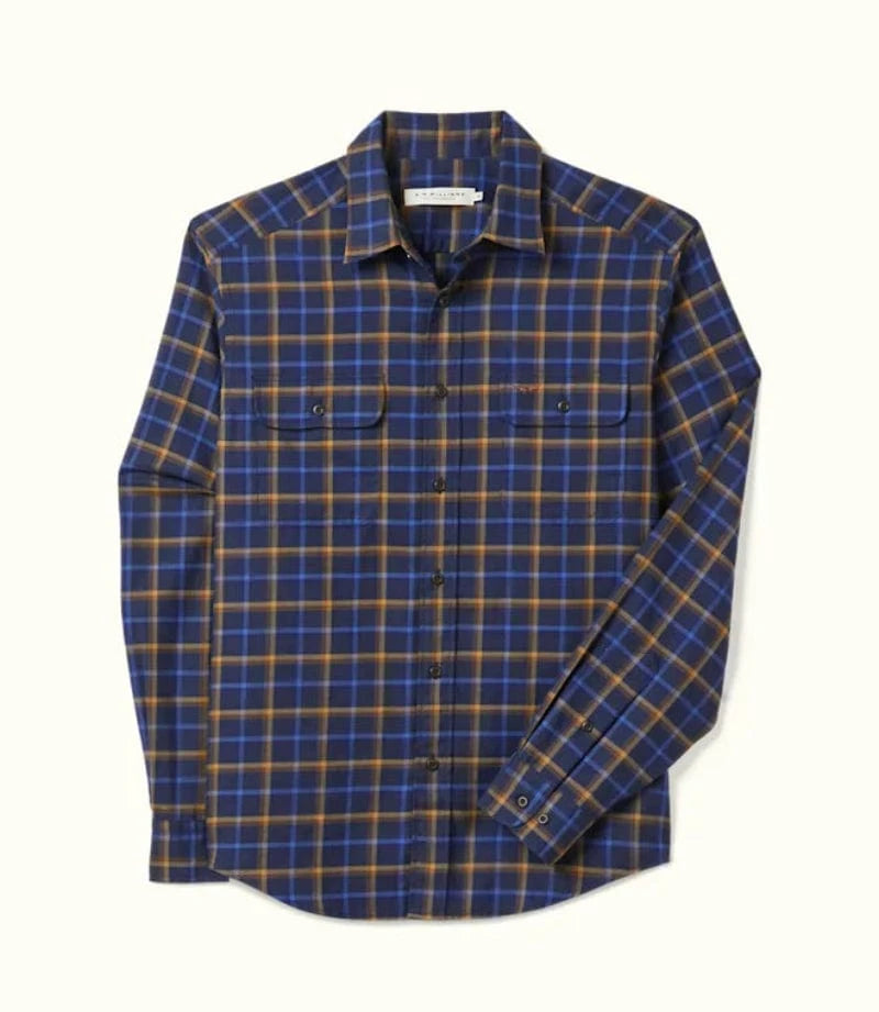 RM Williams Mens Shirts S / Navy/Brown RM Williams Shirt Mens Regular Twill Check