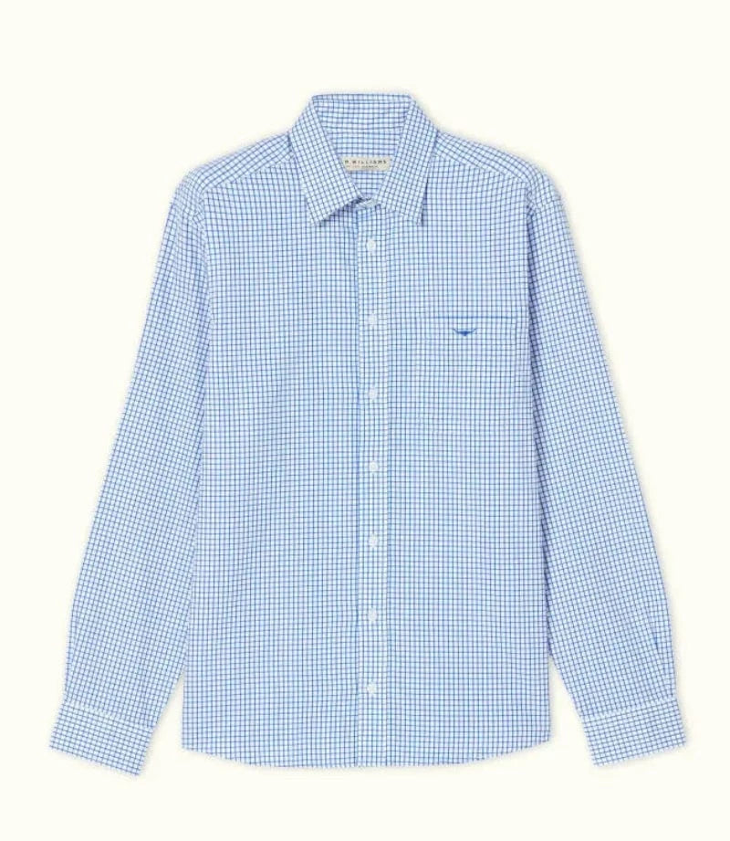 RM Williams Mens Shirts S / White/Blue RM Williams Shirt Mens Collins (SH201WSP701)