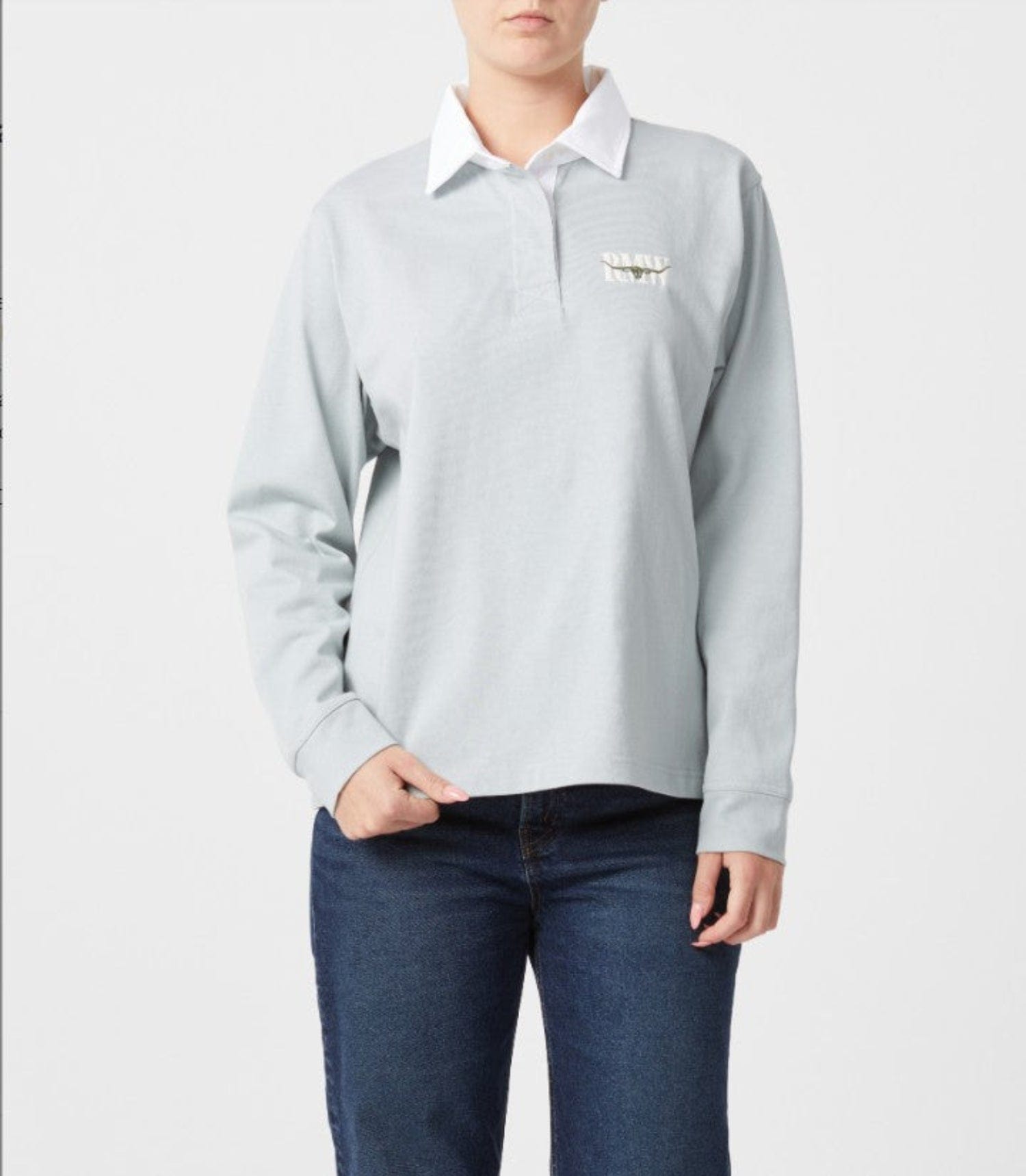 RM Williams Womens Jumpers- Jackets - Vests XS / Salt RM Williams Jumper Womens Narran Heritage Rugby
