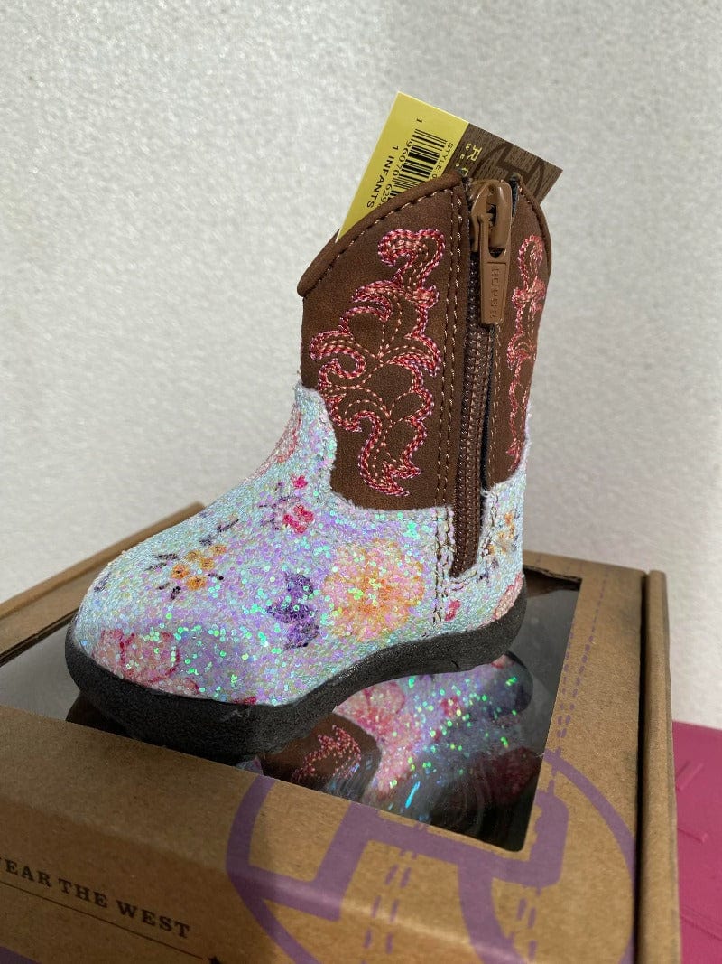 Roper Baby Cowkids INF 1 / Blue Glitter Roper Boots Cowbaby Glitter Floral