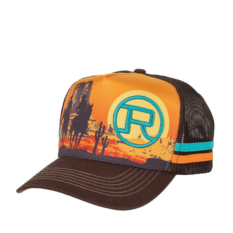 Roper Caps Chocolate Roper Cap Trucker Cowfolk Sunset