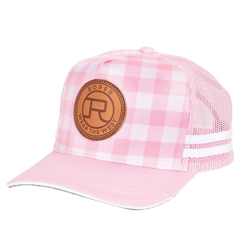Roper Caps Pink/Light Pink Roper Trucker Cap Mini Plaid