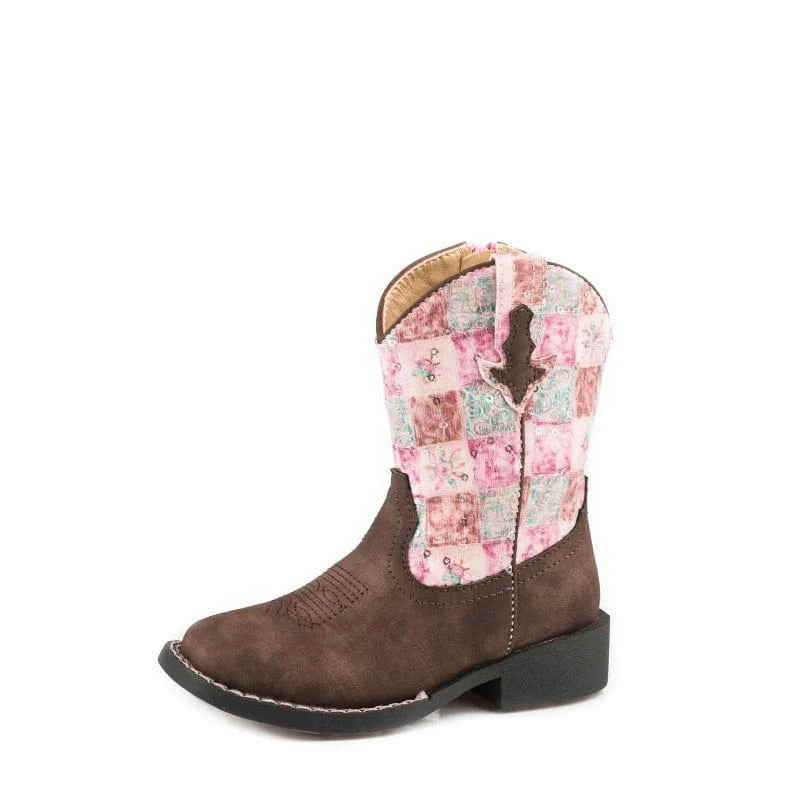 Roper Kids Boots & Shoes CH 9 / Brown/Pink Roper Boots Kids Floral Shine