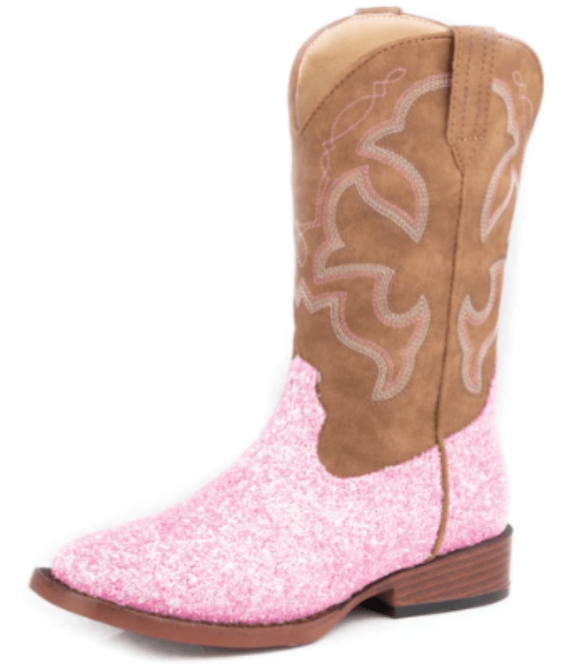 Roper Kids Boots & Shoes CH 9 / Pink Glitter/Brown Roper Boots Kids Glitter Sparkle