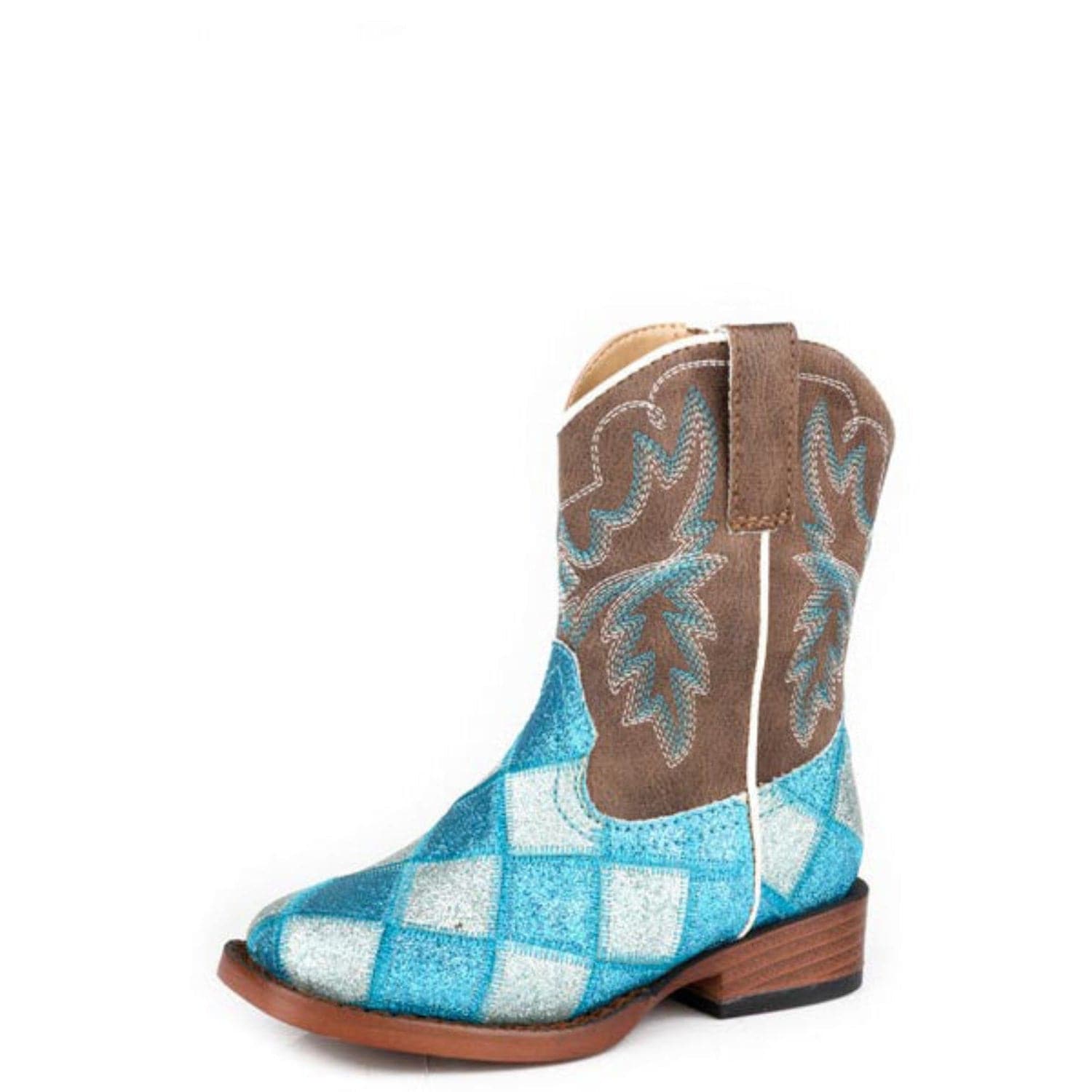 Roper Kids Boots - Shoes TOD 5 / Blue/Brown Roper Boots Toddlers Glitter Blocks