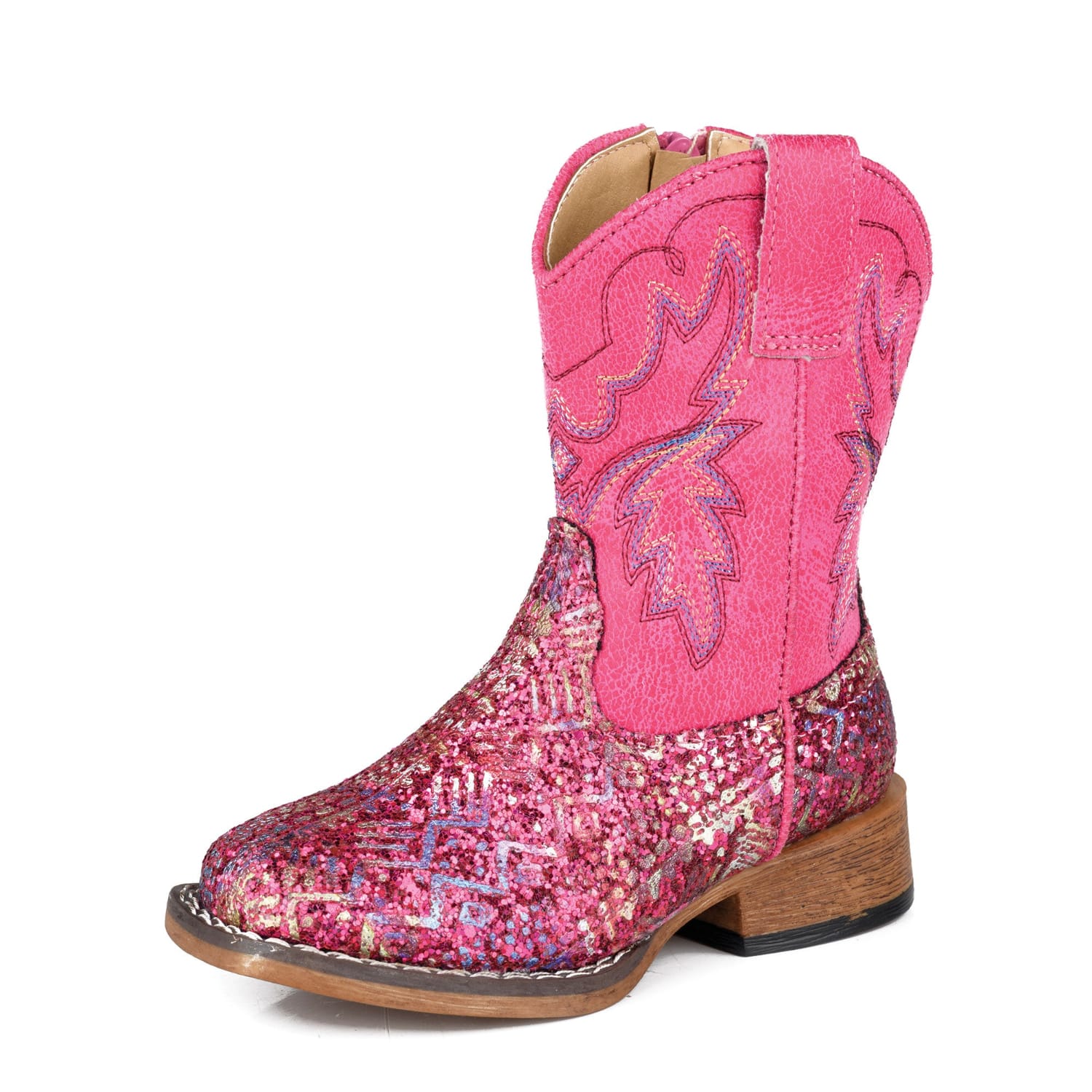 Roper Kids Boots - Shoes TOD 5 / Fuschia Glitter/Fuschia Roper Boots Toddler Glitter Aztec II
