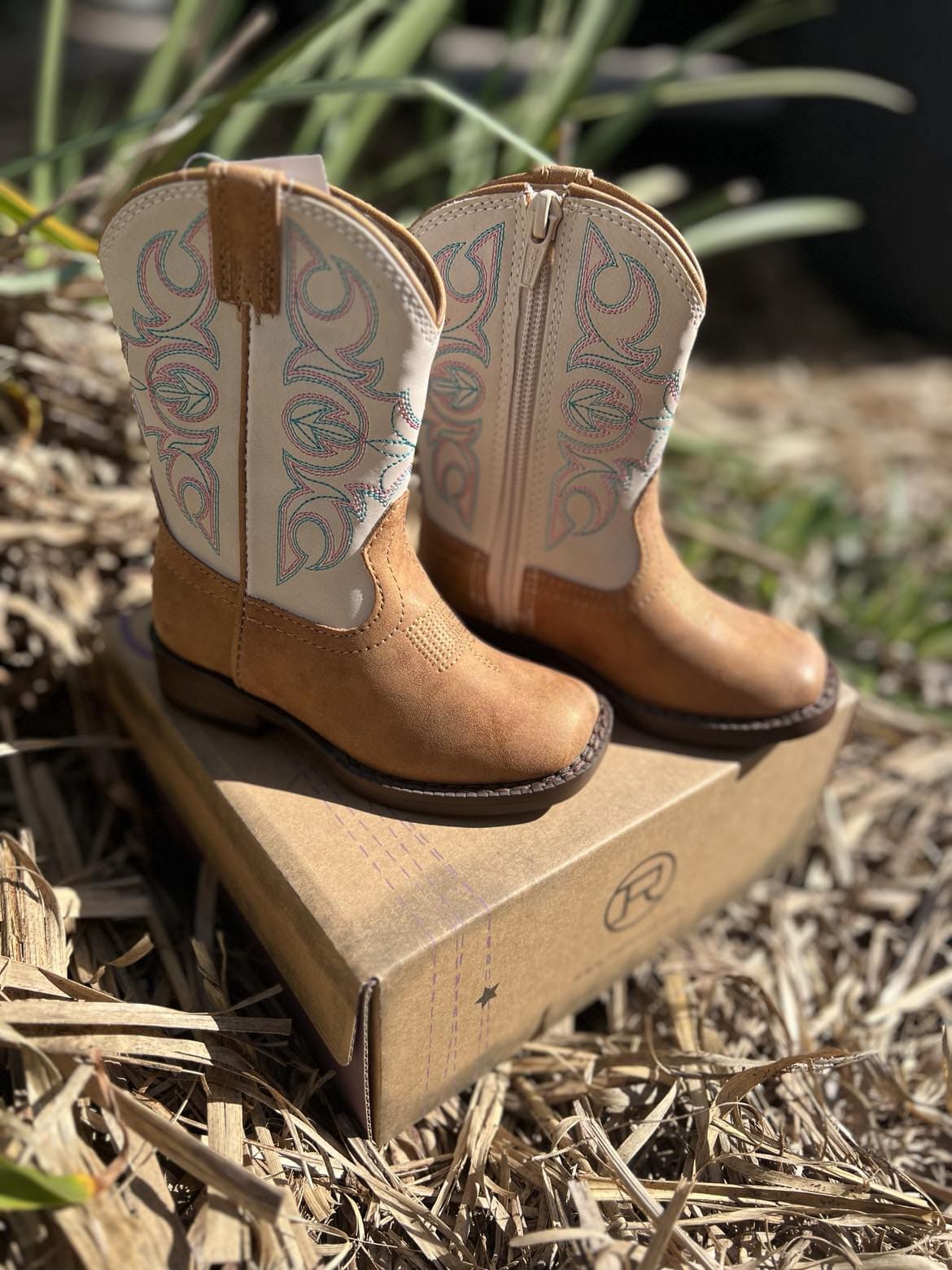 Roper Kids Boots & Shoes TOD 5 / Tan/Cream Roper Boots Toddlers Annie (09-017-0192-9603)