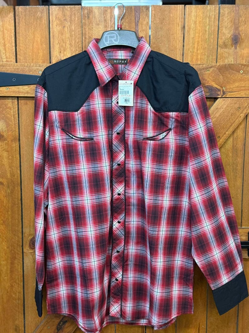 Roper Mens Shirts Red / S Roper Shirt Mens Karman Special Collection Plaid