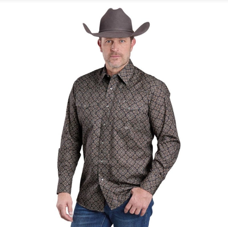 Roper Mens Shirts S / Brown Roper Shirt Mens Karman Classic 55/45 Collection Plaid