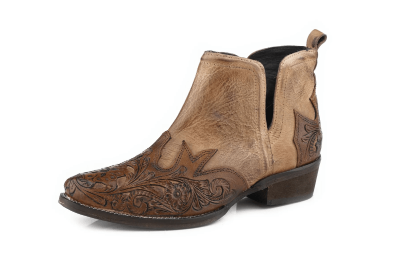 Roper Womens Boots & Shoes Tan / WMN 7 Roper Boots Womens Addie Tooled Leather