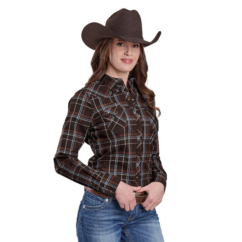 Roper Womens Shirts XS / Plaid Brown Roper Shirt Womens West Made Collection