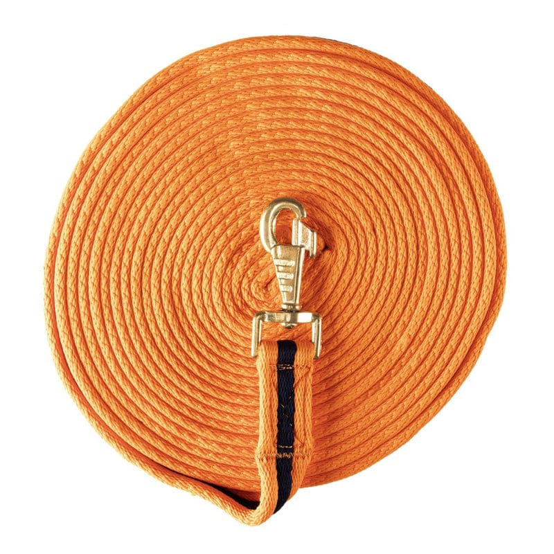 Saddlery Trading Company Training Equipment Orange Navy Soft Tubular Web Lunge Lead