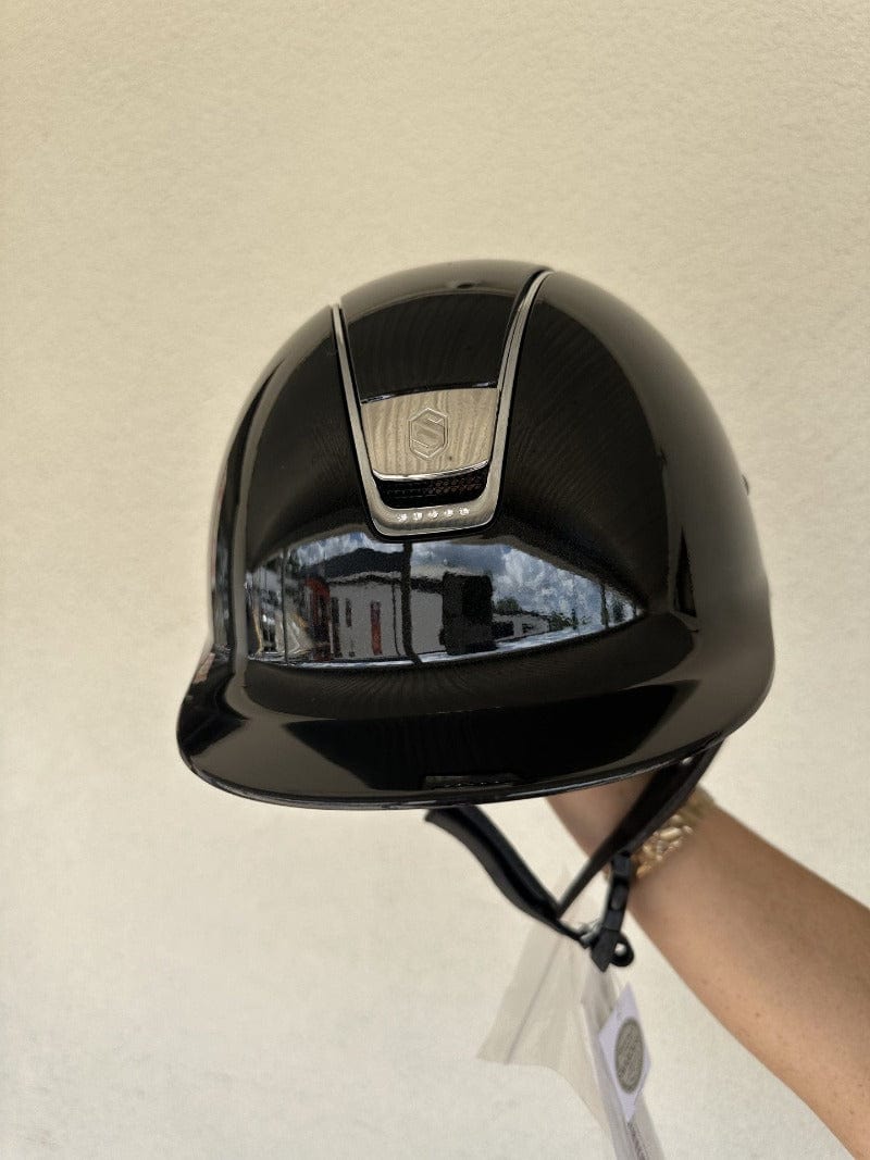 Samshield Helmets M / Black Samshield Shaddow Glossy Helmet with 5Crystals & Dressage Chin Strap