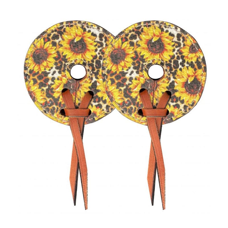 Showman Bits Showman Bit Guards Leather with Sunflower/Cheetah