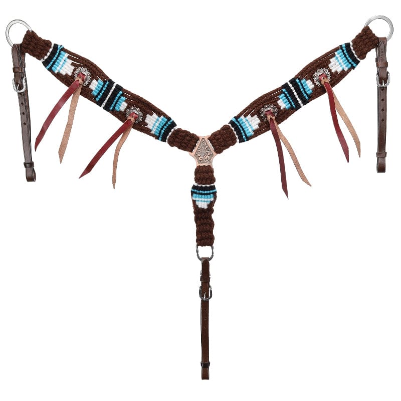 Showman Bridles Cob/Full / Teal Showman One Ear Headstall & Breastplate Set Mohair