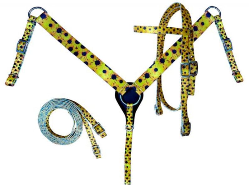 Showman Bridles Sunflower / Full Showman Bridle & Breastplate Set Nylon Print