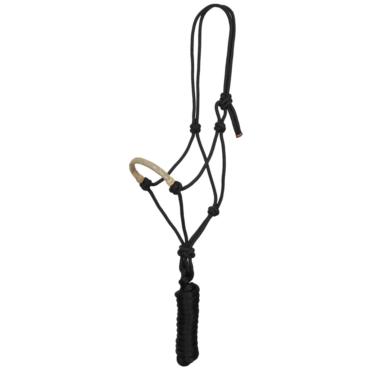 Showman Halters Cob/Full / Natural Showman Halter Cowboy Knot with Rawhide Nose