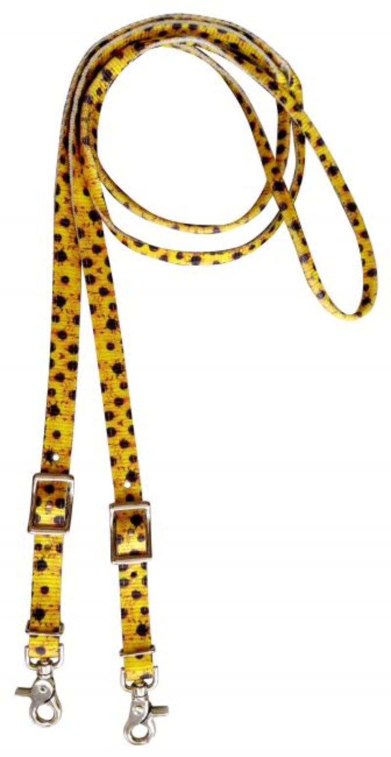 Showman Reins Sunflower / 8ft Showman Reins Nylon with Snaphooks