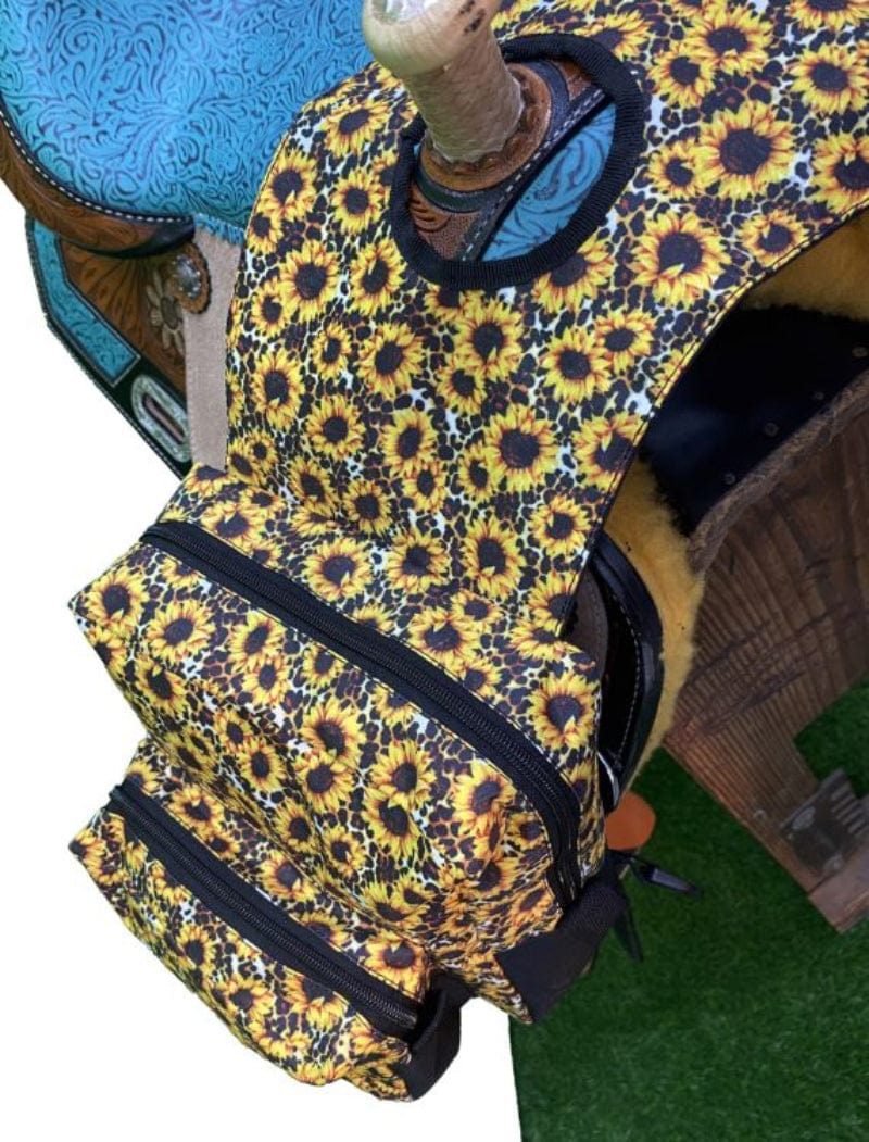Showman Saddle Accessories Sunflower/Cheetah Showman Horn Bag Nylon Printed